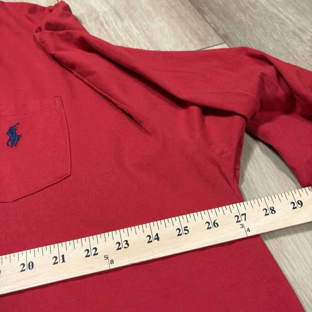Polo by Ralph Lauren Polo Shirt Mens 3XB Big & Tall Red Long Sleeve Pony‎ Logo